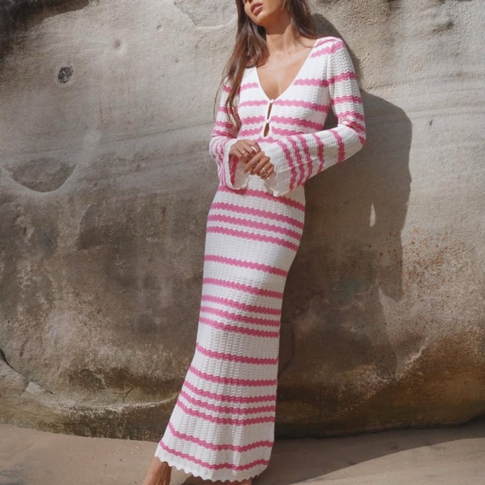 Steele Aztec Pink and Cream Knit Dress